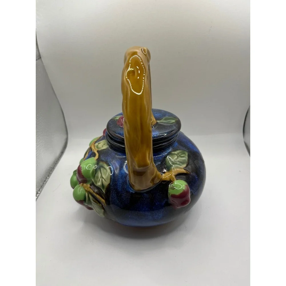 Whimsical Ceramic Teapot,‎ Unique Collectible Teapot, Fruit Design Decor